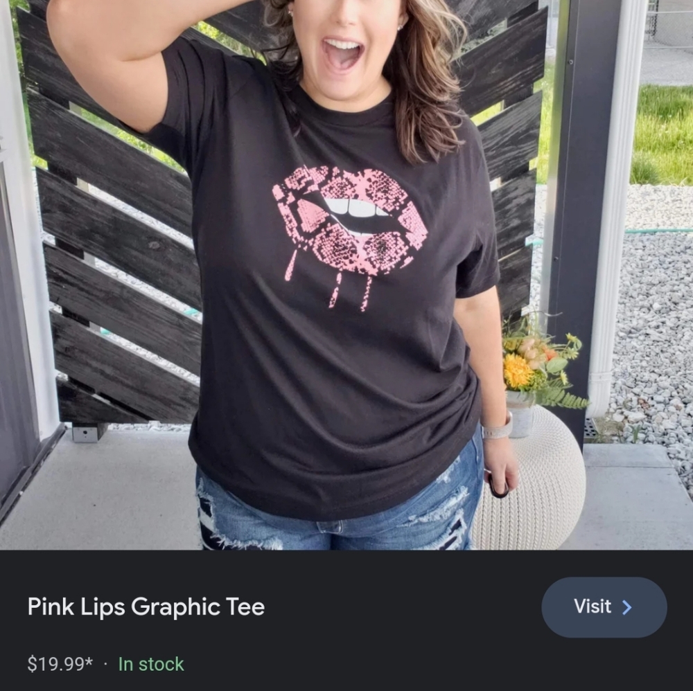black tshirt w lip decal